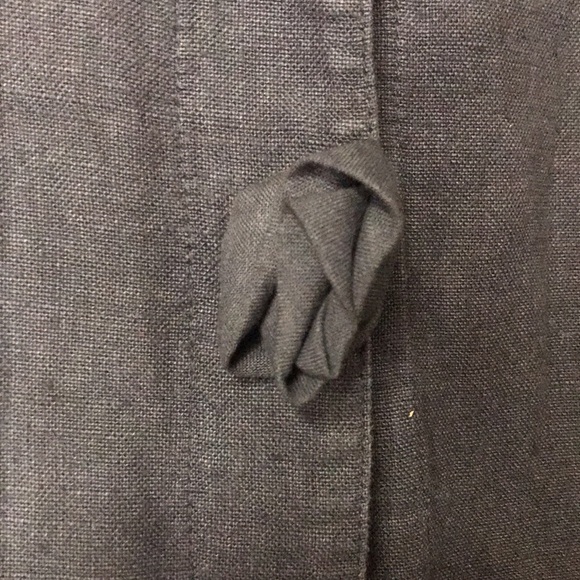 Cachaca Women’s Linen Jacket Dark Teal Size S Snap Front 3-D Roses Side Pockets - Picture 3 of 11